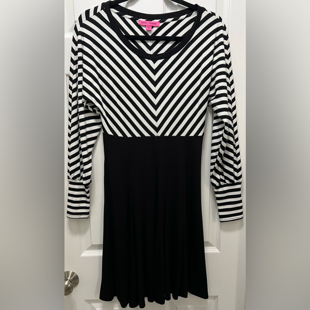 Betsey Johnson Black and White Striped Dress